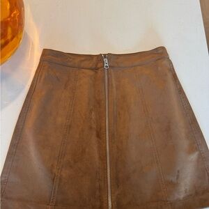 Brown Suede Aritzia Mini Skirt